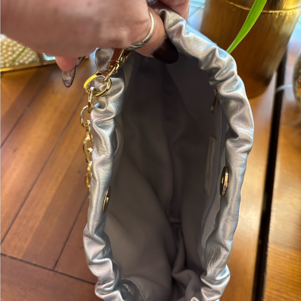 Universal Thread Metallic Silver Shoulder Bag Wit… - image 6